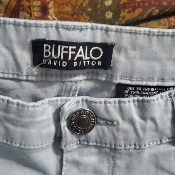 Buffalo David Bitton pants womens size 2 sky blue stretch skinny ankle grazer - Picture 12 of 12